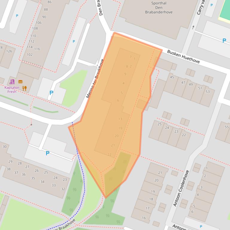 Kaart van postcodegebied 2717VG.