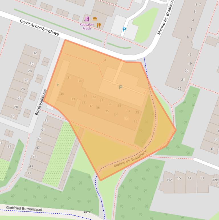 Kaart van postcodegebied 2717VH.