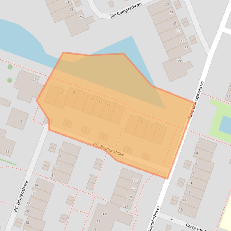 Kaart van postcodegebied 2717VJ.