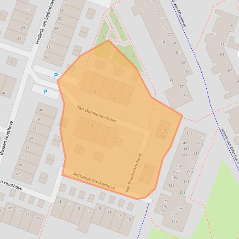 Kaart van postcodegebied 2717VV.