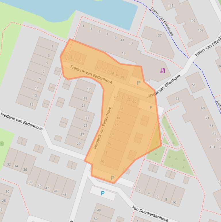 Kaart van postcodegebied 2717WL.