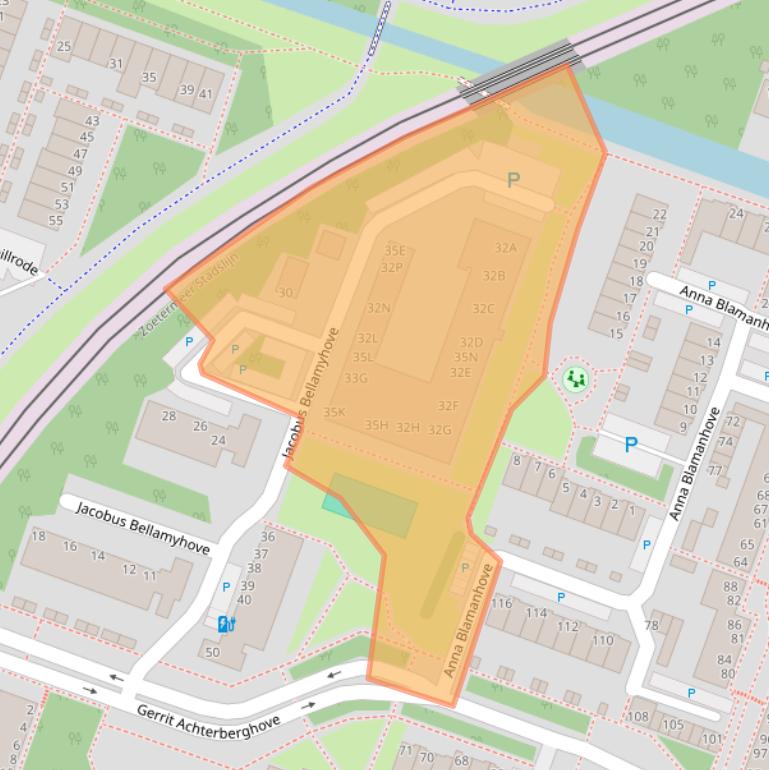 Kaart van postcodegebied 2717WR.