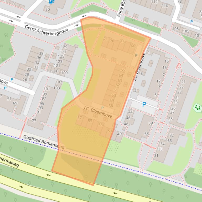 Kaart van postcodegebied 2717WX.