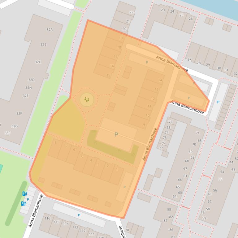 Kaart van postcodegebied 2717XA.