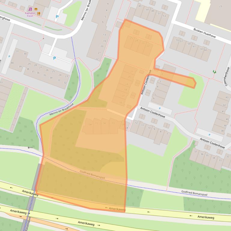 Kaart van postcodegebied 2717XH.