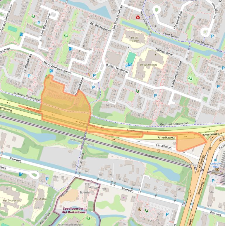 Kaart van postcodegebied 2717XR.