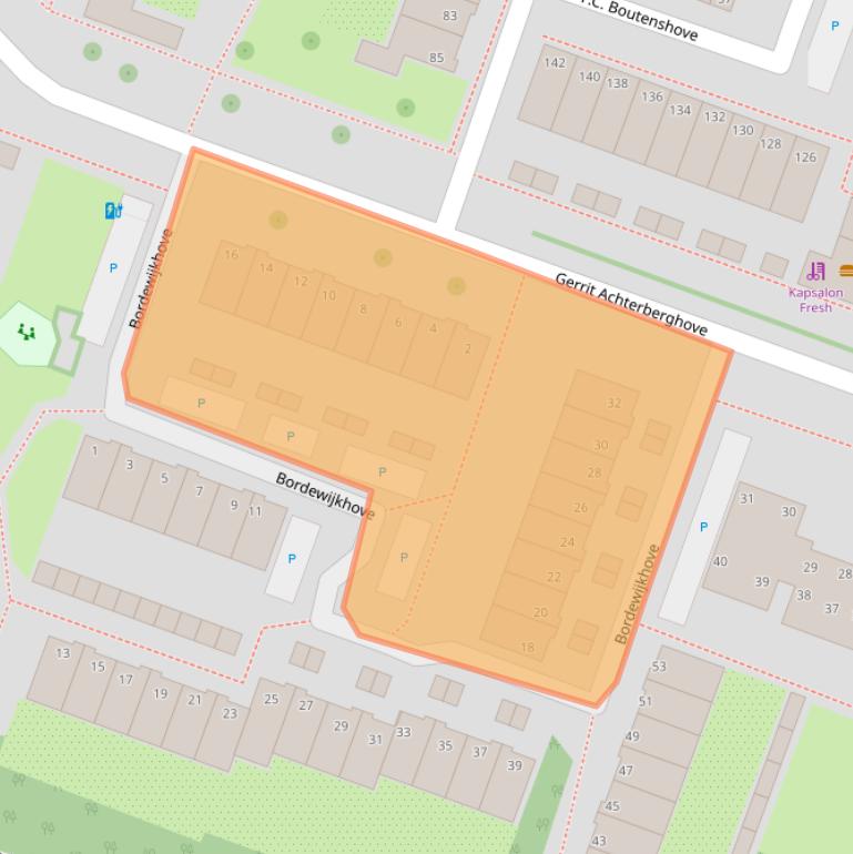Kaart van postcodegebied 2717XS.