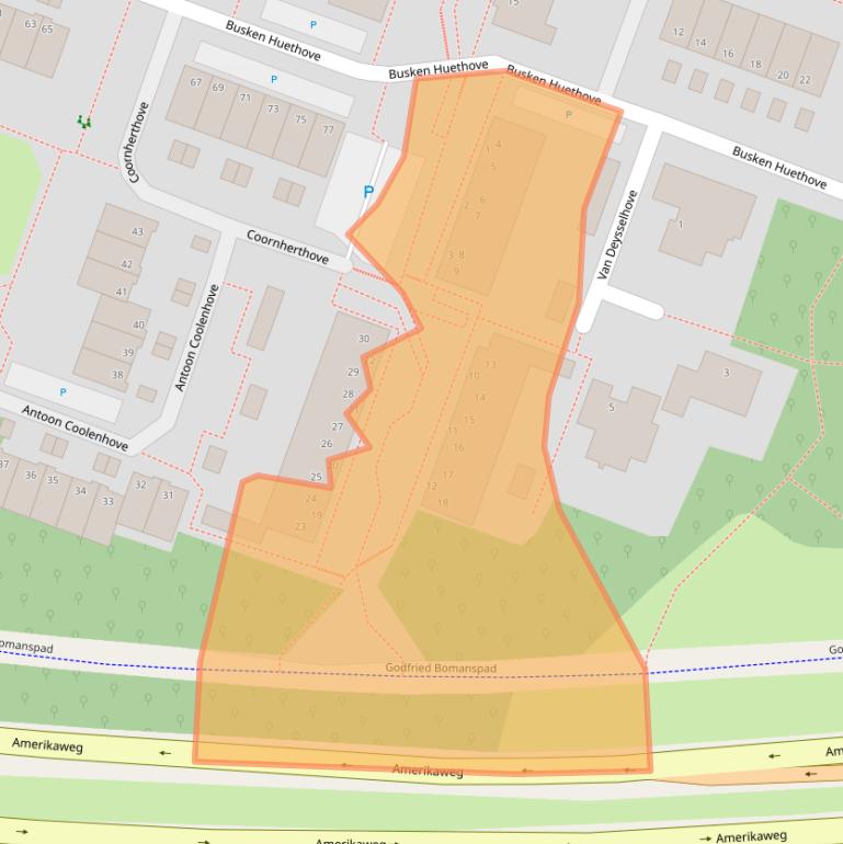 Kaart van postcodegebied 2717XW.