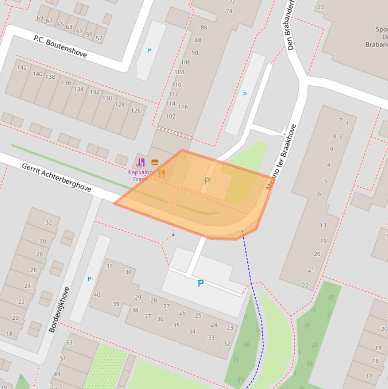 Kaart van postcodegebied 2717XZ.