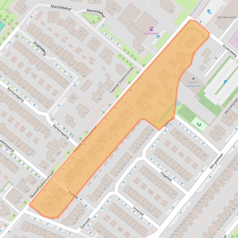 Kaart van postcodegebied 2718AC.