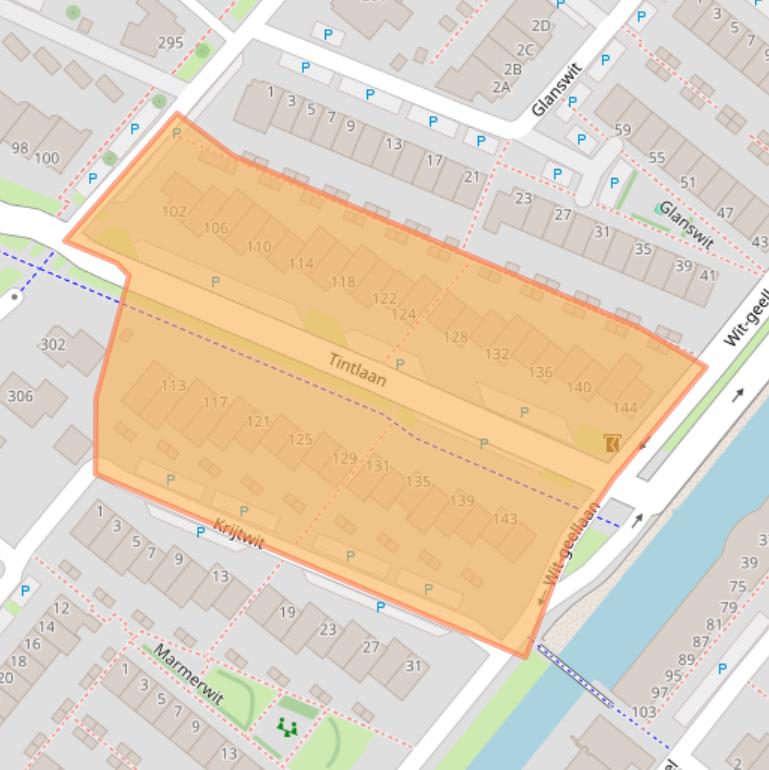 Kaart van postcodegebied 2718AH.