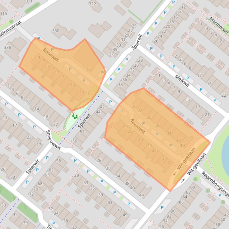 Kaart van postcodegebied 2718AR.