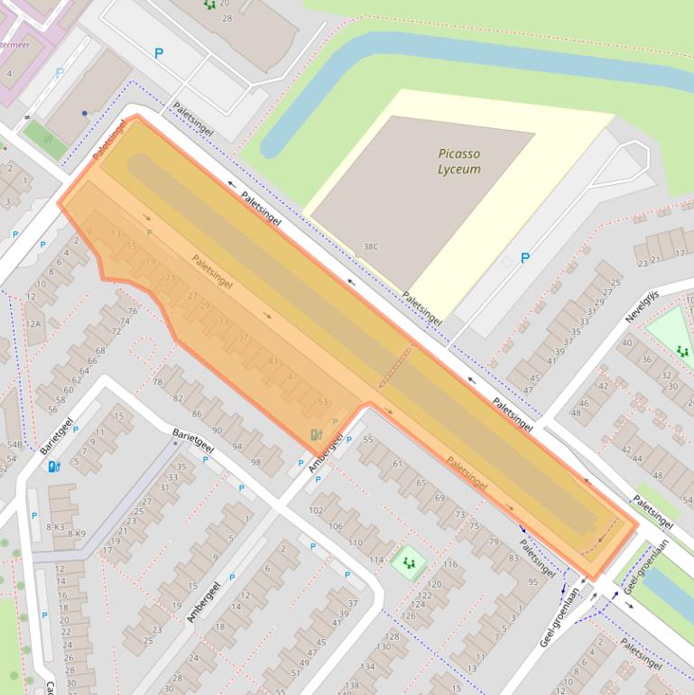 Kaart van postcodegebied 2718BA.