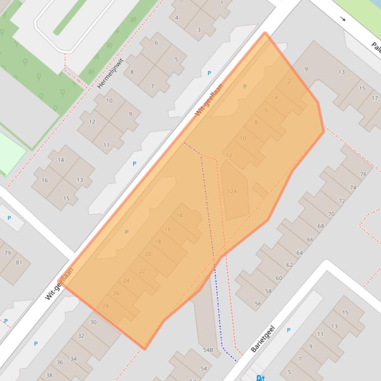 Kaart van postcodegebied 2718BC.