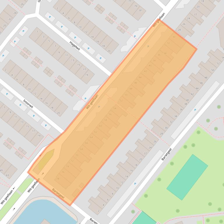 Kaart van postcodegebied 2718BD.