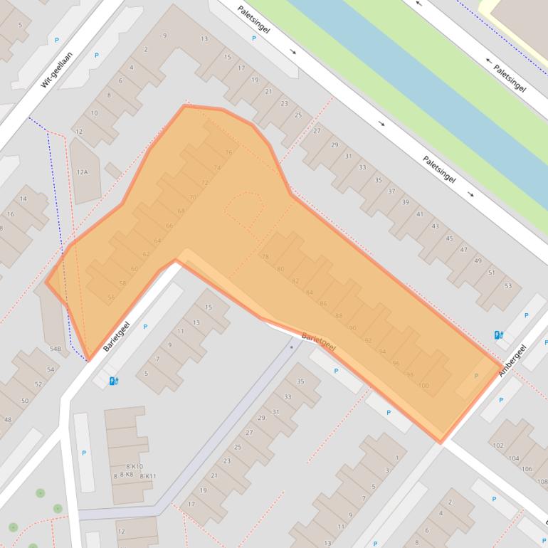 Kaart van postcodegebied 2718BG.