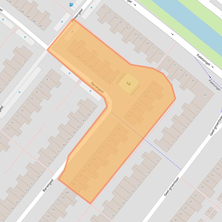 Kaart van postcodegebied 2718BH.