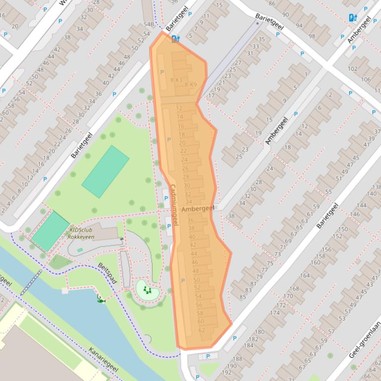 Kaart van postcodegebied 2718BK.