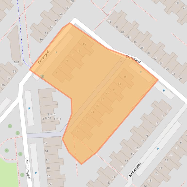 Kaart van postcodegebied 2718BL.