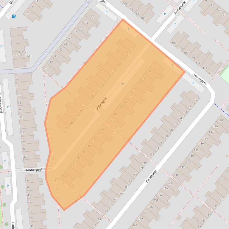 Kaart van postcodegebied 2718BN.