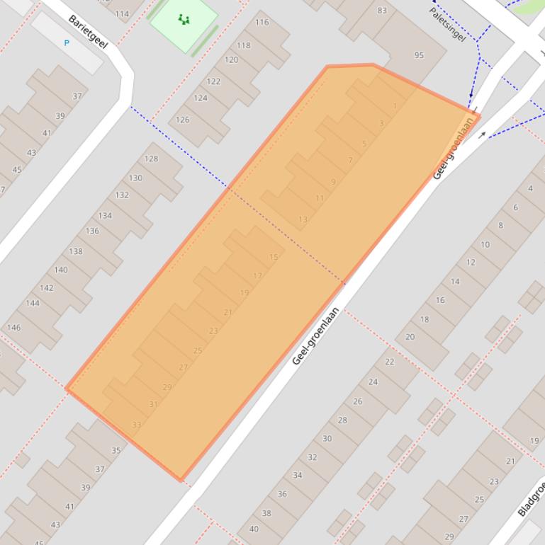 Kaart van postcodegebied 2718BP.