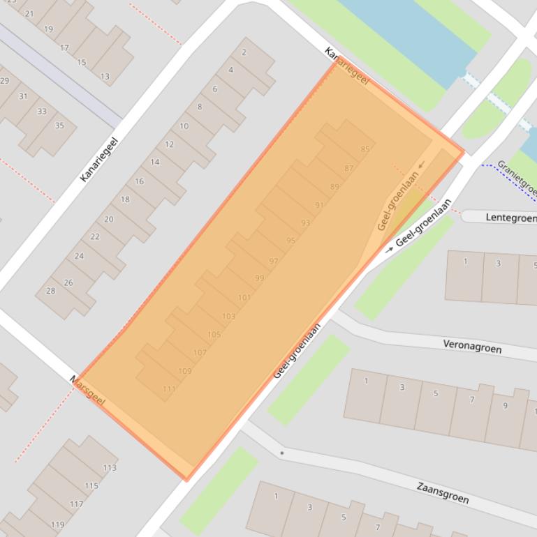 Kaart van postcodegebied 2718BS.