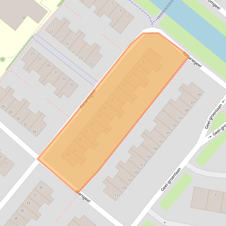 Kaart van postcodegebied 2718BW.