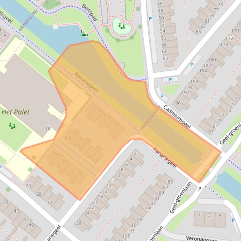 Kaart van postcodegebied 2718BX.