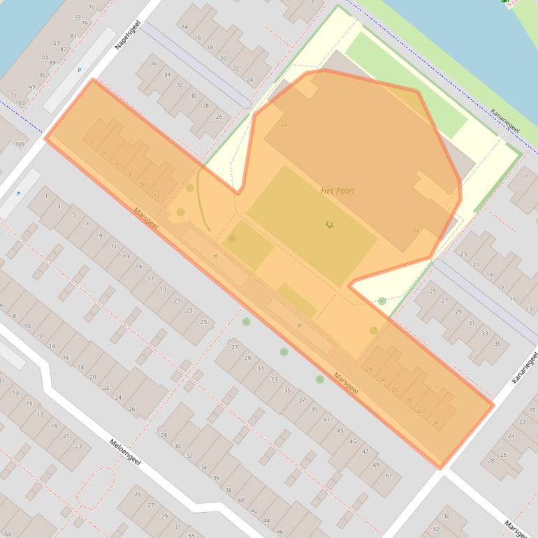 Kaart van postcodegebied 2718BZ.