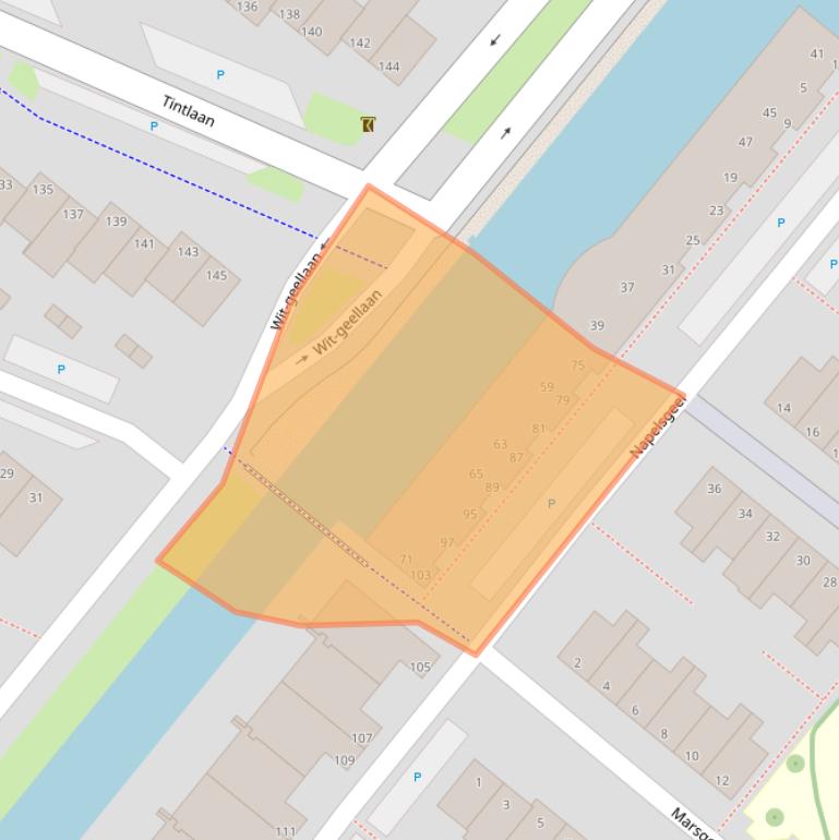 Kaart van postcodegebied 2718CC.