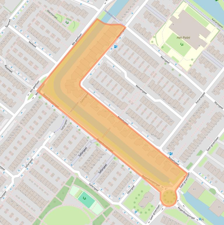 Kaart van postcodegebied 2718CD.