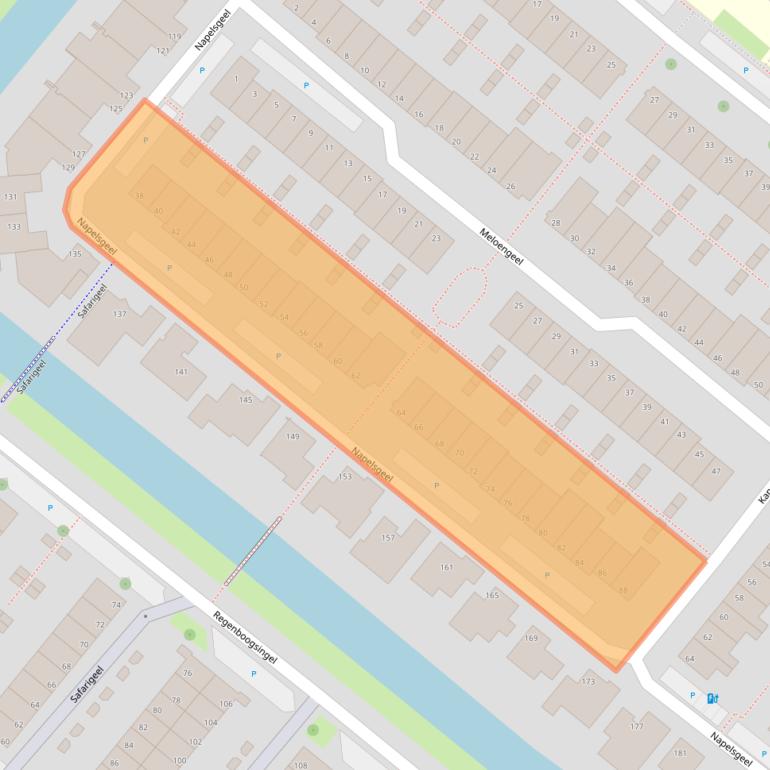 Kaart van postcodegebied 2718CJ.