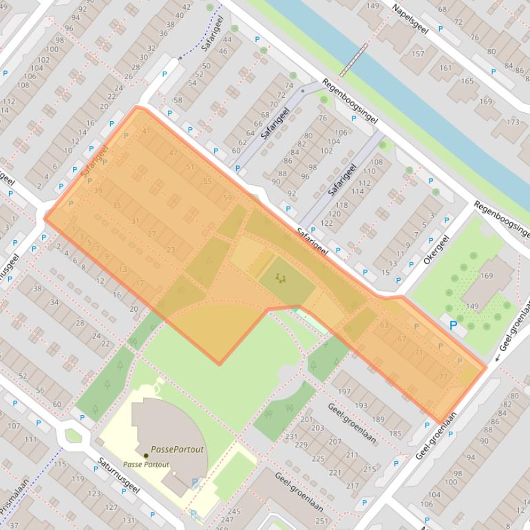 Kaart van postcodegebied 2718CL.