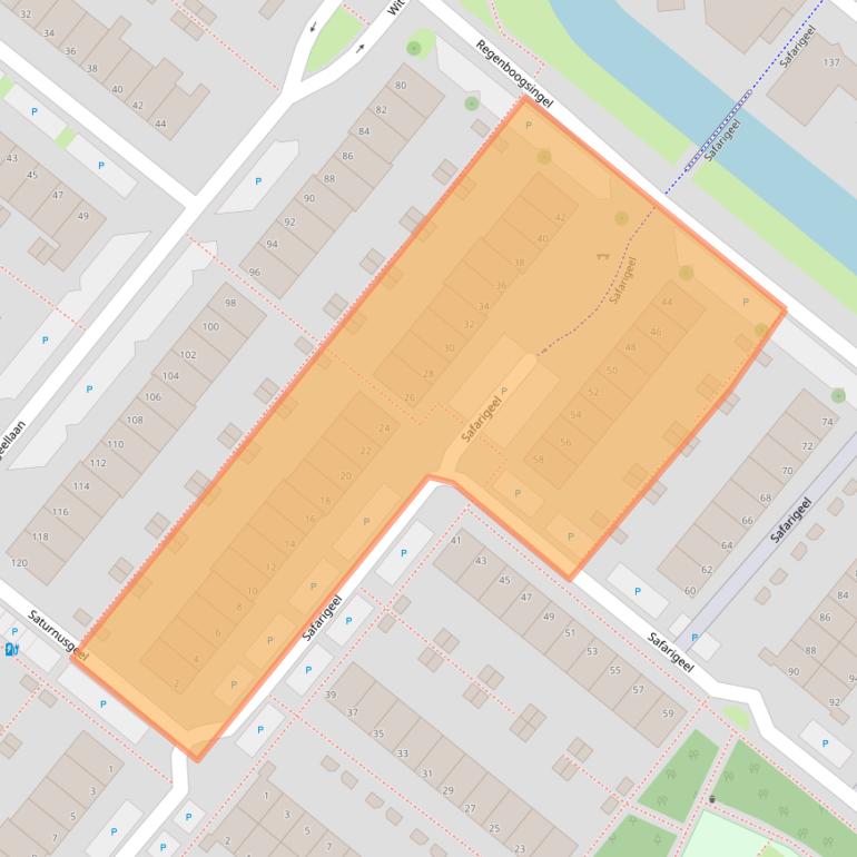 Kaart van postcodegebied 2718CM.