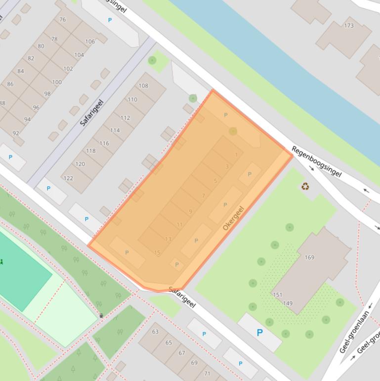 Kaart van postcodegebied 2718CP.