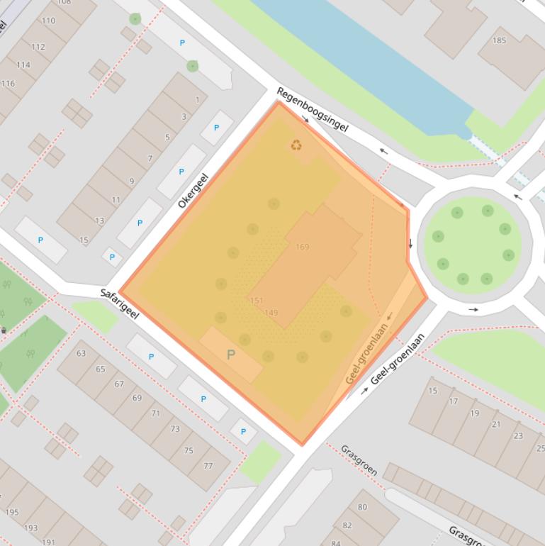 Kaart van postcodegebied 2718CR.