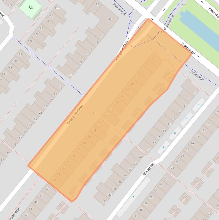 Kaart van postcodegebied 2718EA.