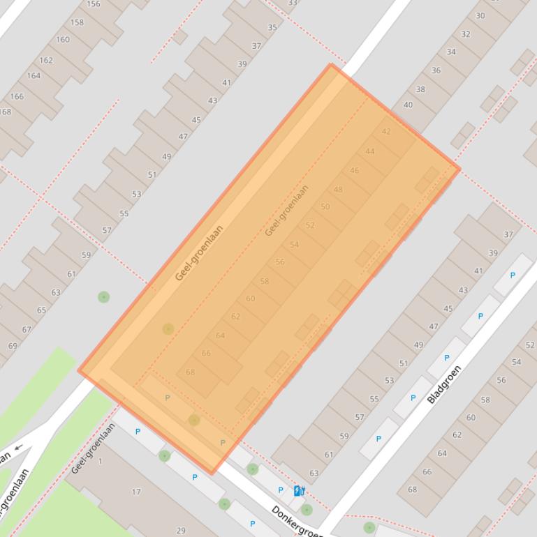 Kaart van postcodegebied 2718EB.