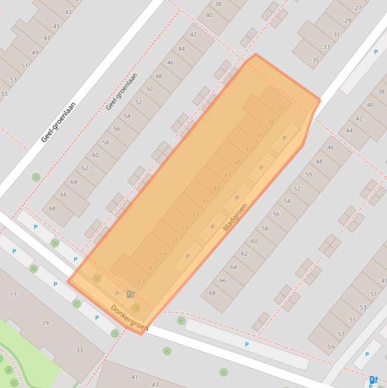 Kaart van postcodegebied 2718EC.