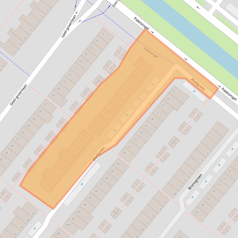 Kaart van postcodegebied 2718ED.