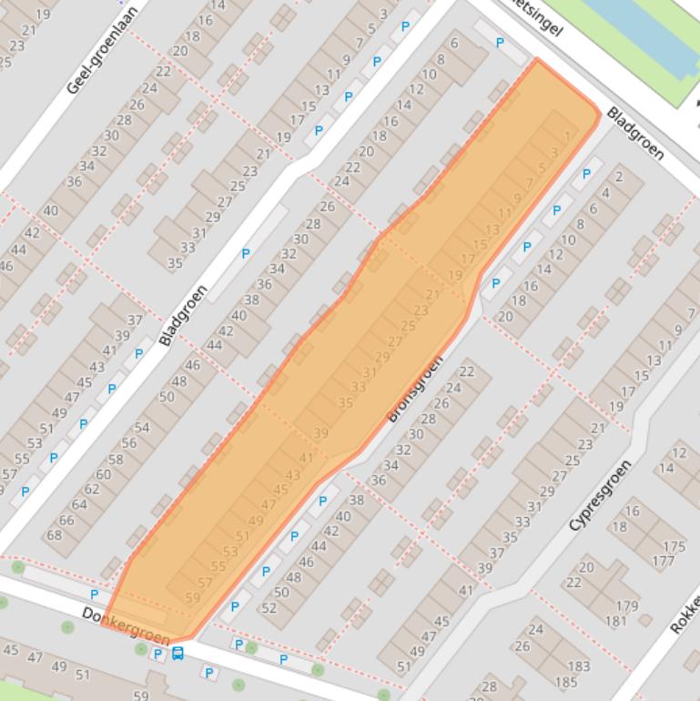 Kaart van postcodegebied 2718EH.