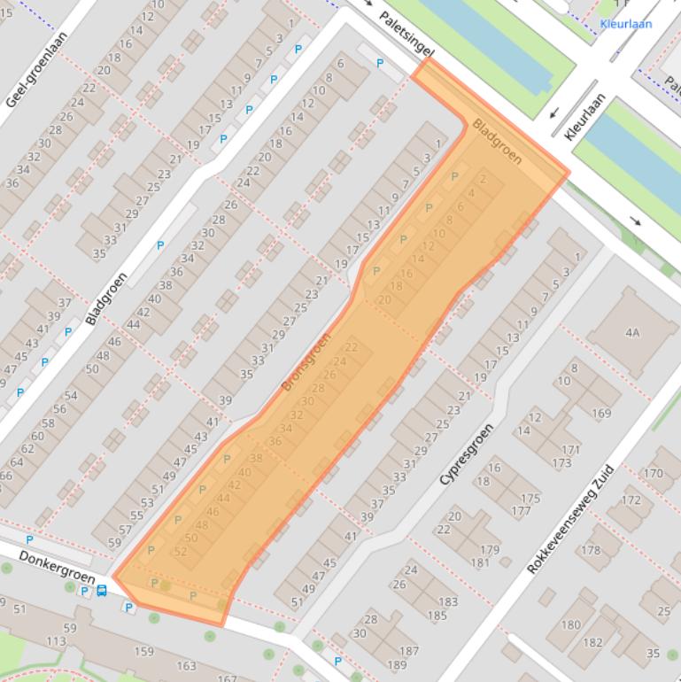 Kaart van postcodegebied 2718EJ.