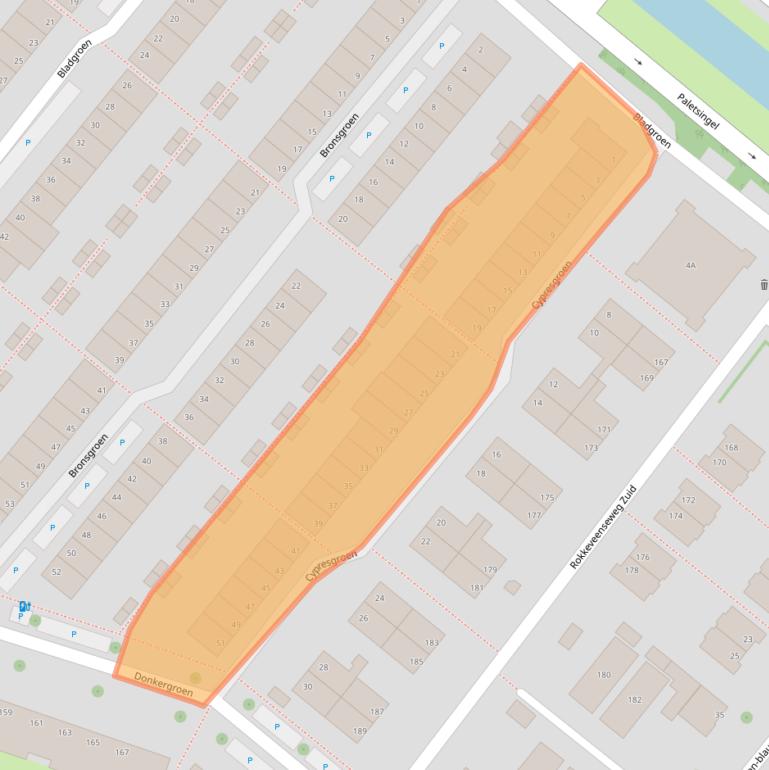 Kaart van postcodegebied 2718EK.