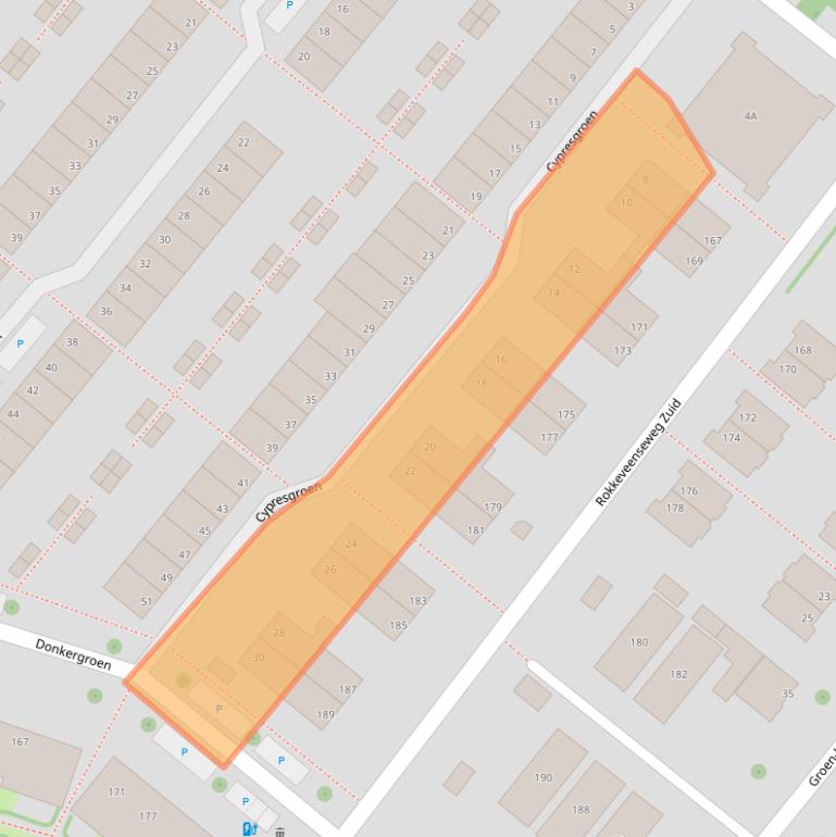 Kaart van postcodegebied 2718EL.