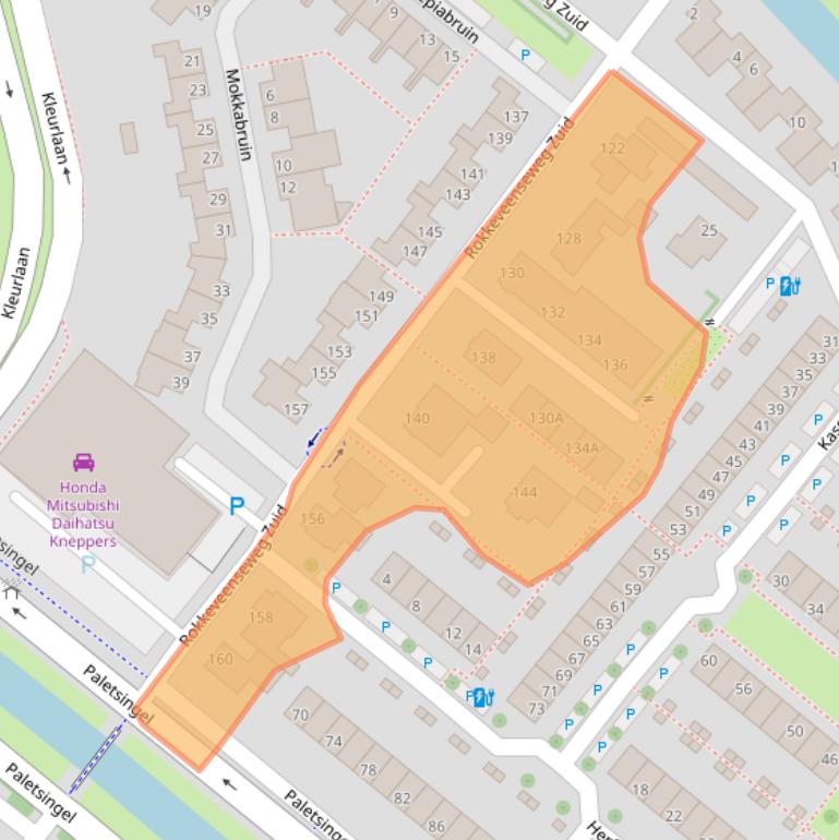 Kaart van postcodegebied 2718EP.