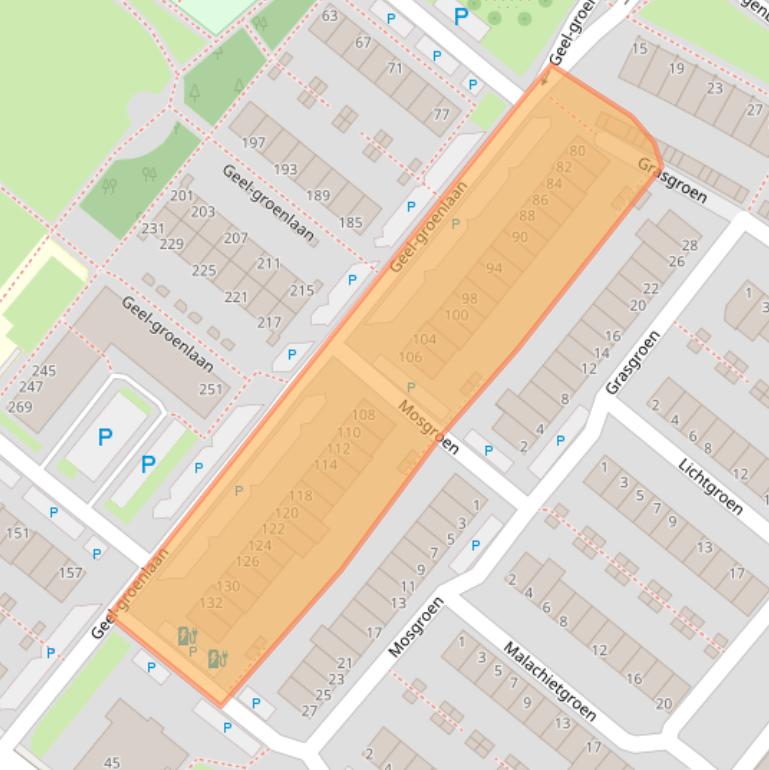 Kaart van postcodegebied 2718EX.