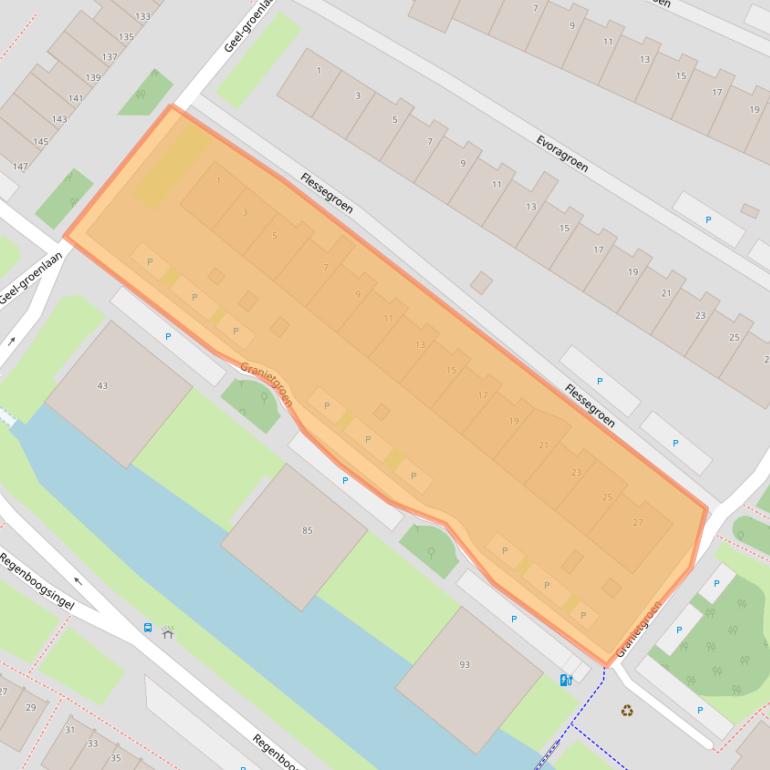 Kaart van postcodegebied 2718GA.