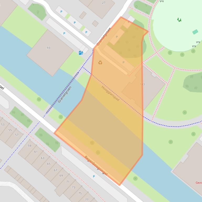 Kaart van postcodegebied 2718GG.