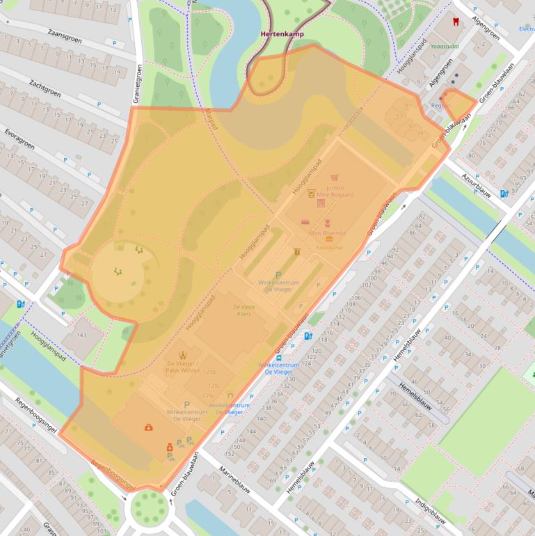 Kaart van postcodegebied 2718GH.