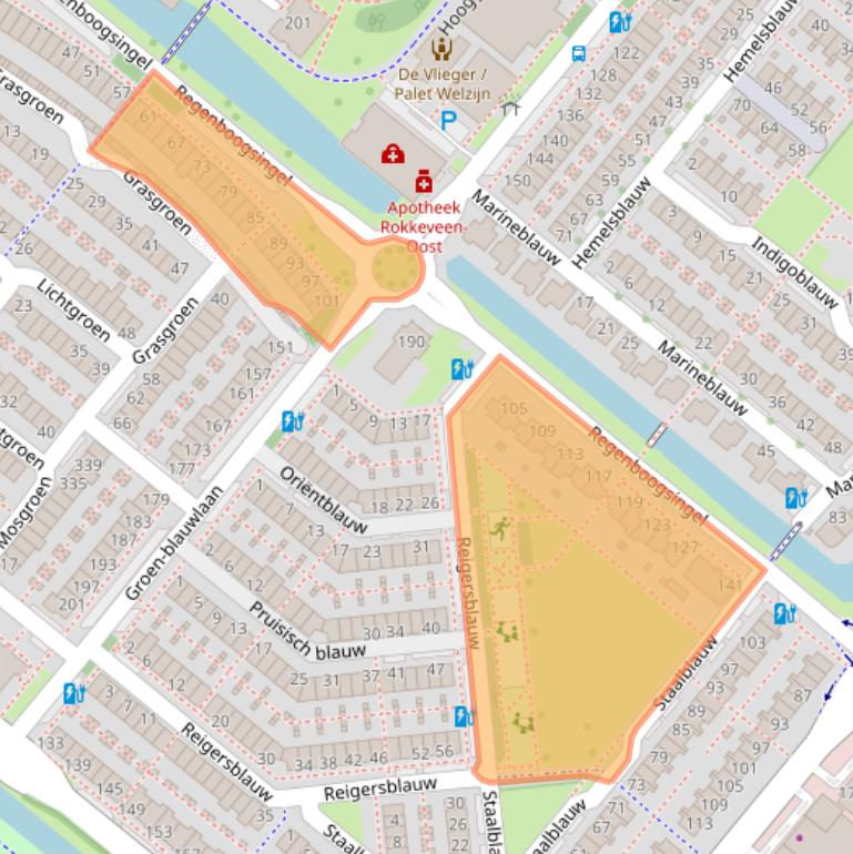 Kaart van postcodegebied 2718GV.